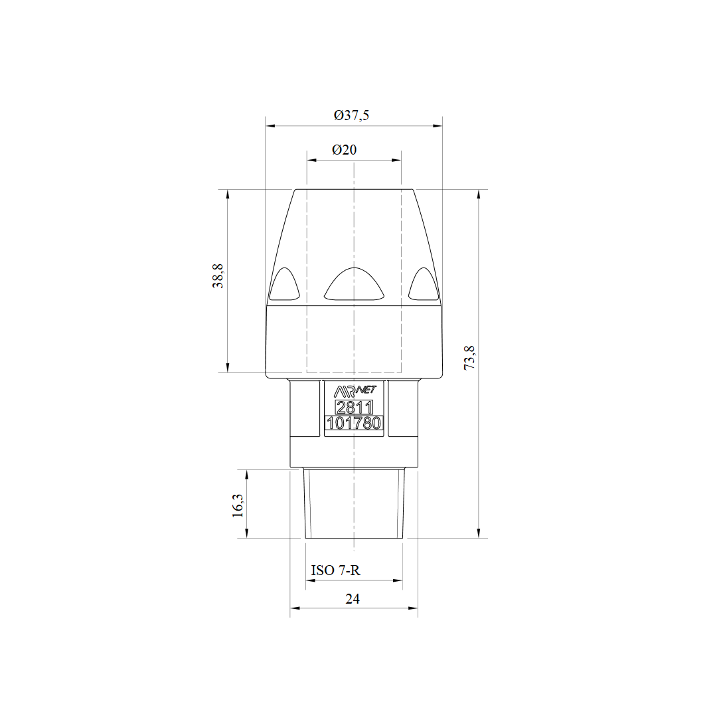 AIRnet draadstuk buitendraad Ø20 mm x 3/4"