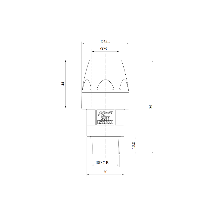 AIRnet draadstuk buitendraad Ø25 mm x 3/4"