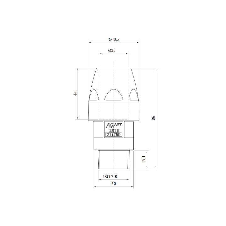 AIRnet draadstuk buitendraad Ø25 mm x 1"