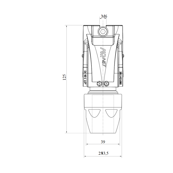 AIRnet snelaftakking Ø40 naar Ø25 mm