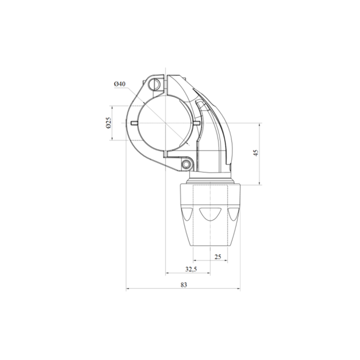 AIRnet snelaftakking Ø40 naar Ø25 mm