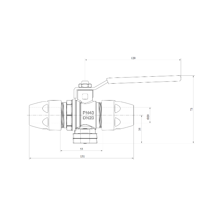 AIRnet bolkraan Ø20 mm
