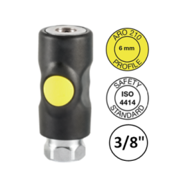 3/8" F - ORION / ARO 210  - Veiligheidskoppeling binnendraad - gele knop