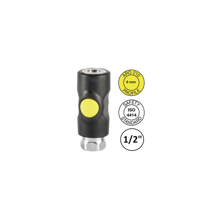 1/2" F - ORION / ARO 210  - Veiligheidskoppeling binnendraad - gele knop