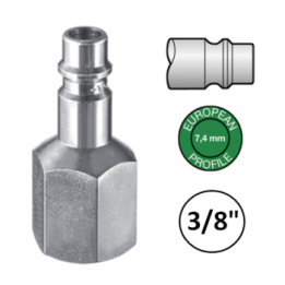 3/8" - EURO 7,4  - Stekker met binnendraad