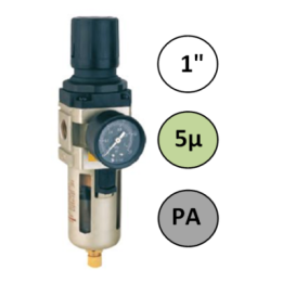 1" - 7000 l/min - 5µ - PA - Filter Drukregelaar + manometer