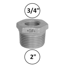 2"M naar 3/4"F - Verloopnippel - Galva
