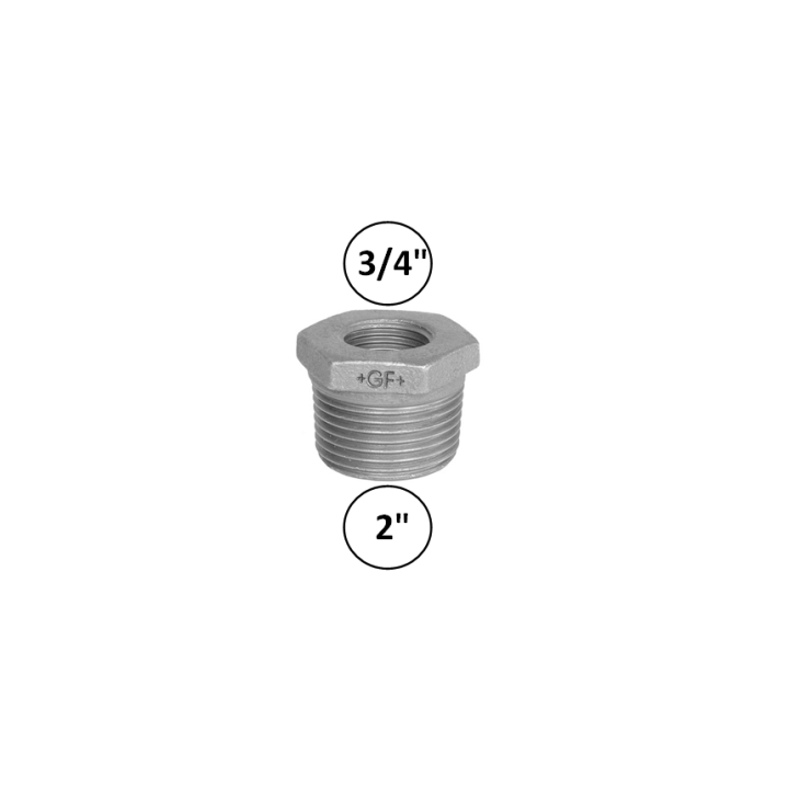 2"M naar 3/4"F - Verloopnippel - Galva