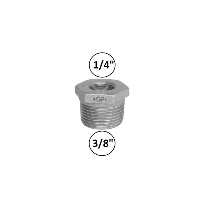 3/8"M naar 1/4"F - Verloopnippel - Galva