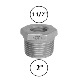 2"M naar 1 1/2"F - Verloopnippel - Galva