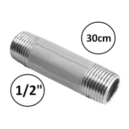 1/2" M - 30cm - buisnippel - Galva