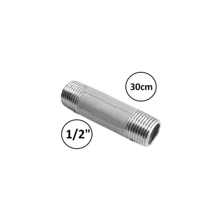 1/2" M - 30cm - buisnippel - Galva