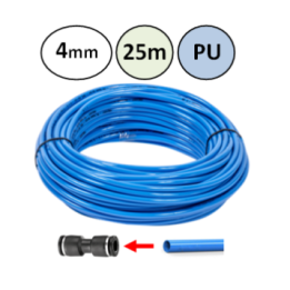 4mm - 25m - PU slang voor insteekkoppelingen - Blauw - perslucht