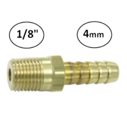 4mm - 1/8" - Slangdrager met buitendraad (conisch)
