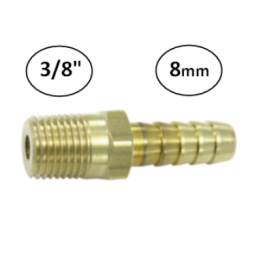 8mm - 3/8" - Slangdrager met buitendraad (conisch)