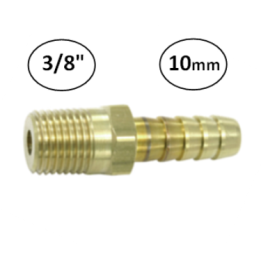 10mm - 3/8" - Slangdrager met buitendraad (conisch)