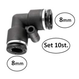 8mm - bocht 90 graden conex - set 10 stuks - perslucht