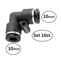 10mm - bocht 90 graden conex - set 10 stuks - perslucht