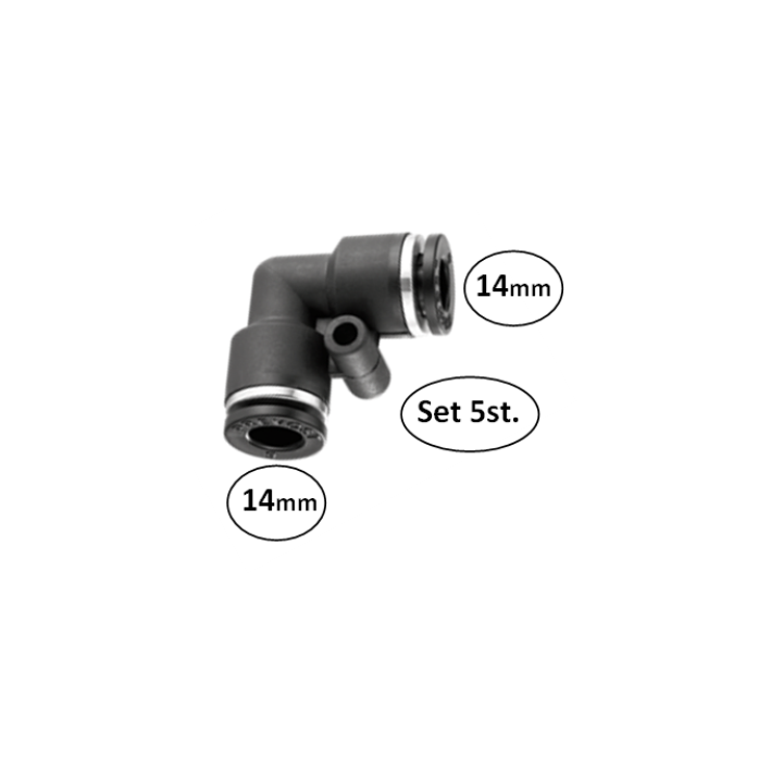 14mm - bocht 90 graden conex - set 5 stuks - perslucht