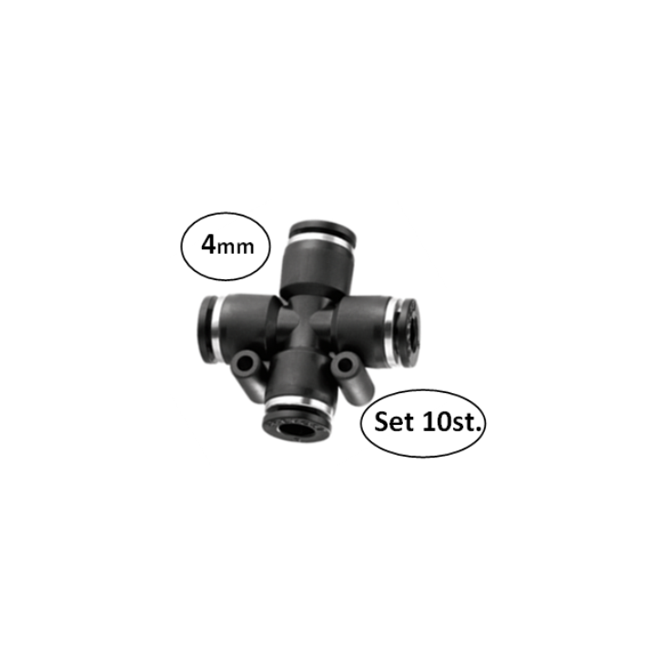 4mm - kruisstuk conex - set 10 stuks - perslucht