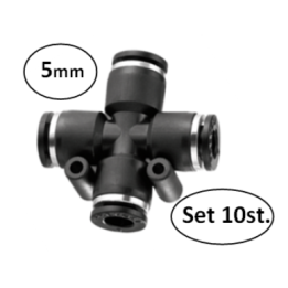 5mm - kruisstuk conex - set 10 stuks - perslucht