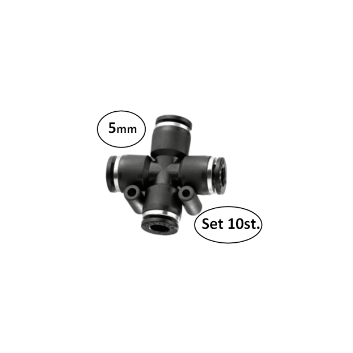 5mm - kruisstuk conex - set 10 stuks - perslucht