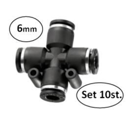 6mm - kruisstuk conex - set 10 stuks - perslucht