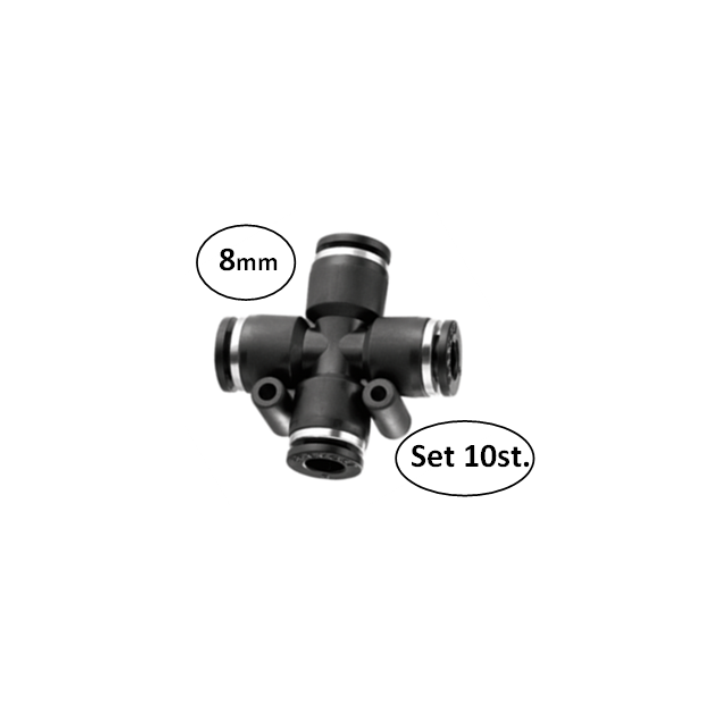8mm - kruisstuk conex - set 10 stuks - perslucht