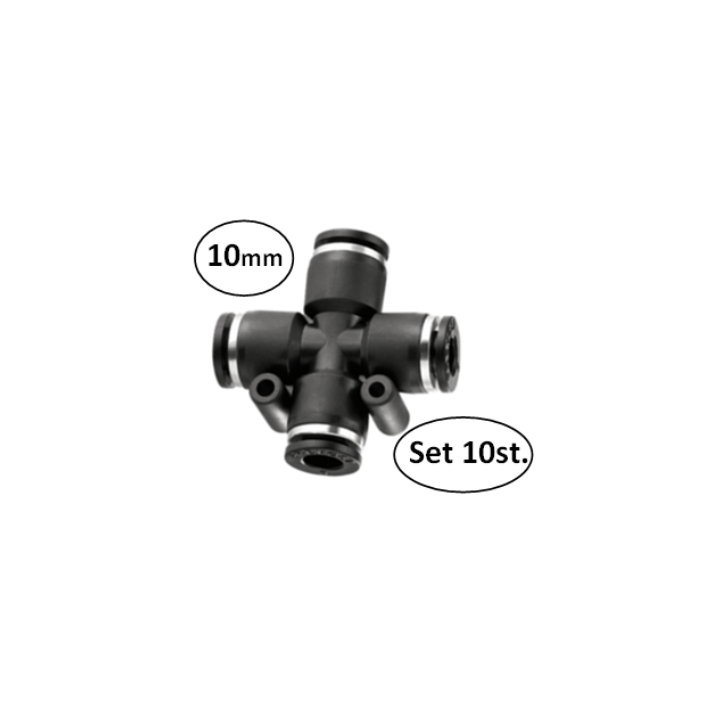 10mm - kruisstuk conex - set 10 stuks - perslucht