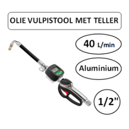40 L/min - 1/2" F - Olie vulpistool met teller - aluminium