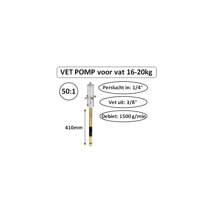 1500 g/min - 410mm - 50:1 - Vet pomp - voor vaten van 16-20 kg