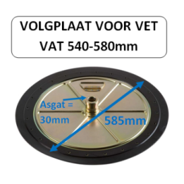 585mm - volgplaat voor vet vaten met binnen diameter 540-580mm