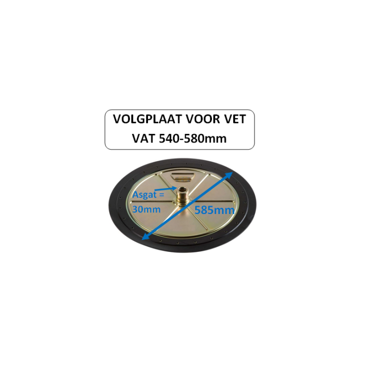 585mm - volgplaat voor vet vaten met binnen diameter 540-580mm