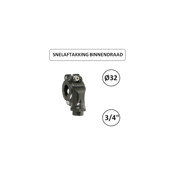 Dia. 32mm naar 3/4" F - Snelle aftakking met binnendraad - Prevost