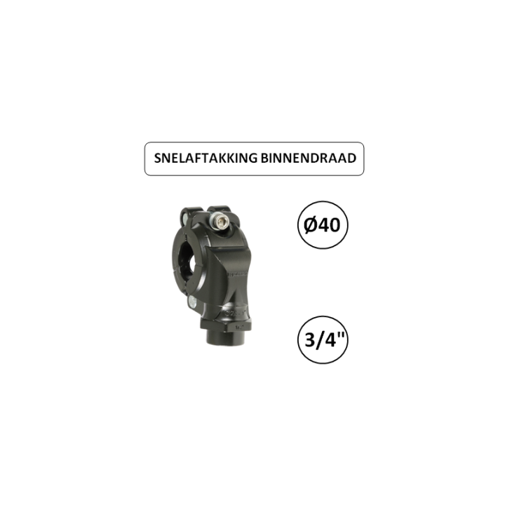 Dia. 40mm naar 3/4" F - Snelle aftakking met binnendraad - Prevost