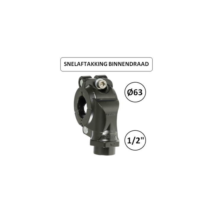 Dia. 63mm naar 1/2" F - Snelle aftakking met binnendraad - Prevost