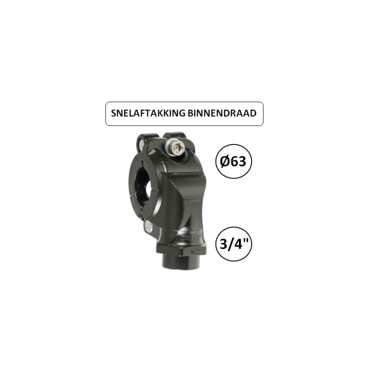 Prevost PPS snelaftakking Ø63 mm x 3/4" binnendraad