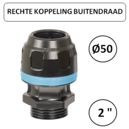 Dia. 50mm - 2" M - Rechte koppeling met buitendraad - prevost