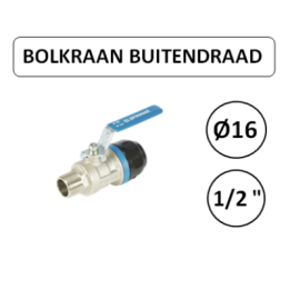 Prevost PPS bolkraan Ø16 mm x 1/2" buitendraad