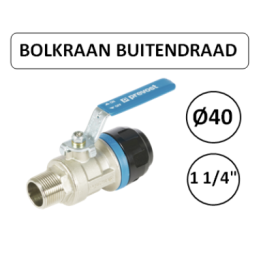 Prevost PPS bolkraan Ø40 mm x 1 1/4" buitendraad