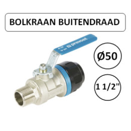 Prevost PPS bolkraan Ø50 mm x 1 1/2" buitendraad