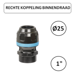 Dia. 25mm - 1" F - Rechte koppeling met binnendraad - prevost