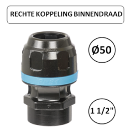 Dia. 50mm - 1 1/2" F - Rechte koppeling met binnendraad - prevost