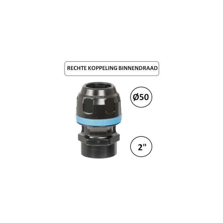 Dia. 50mm - 2" F - Rechte koppeling met binnendraad - prevost