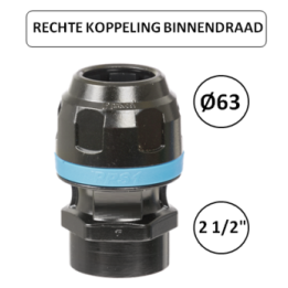 Dia. 63mm - 2 1/2" F - Rechte koppeling met binnendraad - prevost