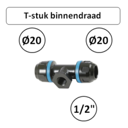 Prevost PPS T-stuk Ø20 mm x 1/2" binnendraad