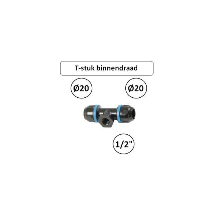 Prevost PPS T-stuk Ø20 mm x 1/2" binnendraad