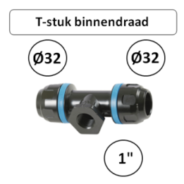 Prevost PPS T-stuk Ø32 mm x 1" binnendraad