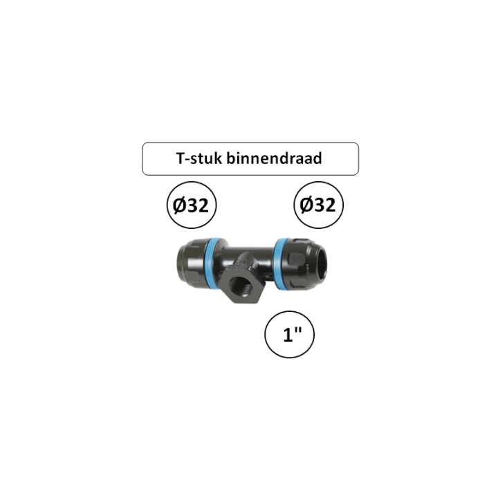 Prevost PPS T-stuk Ø32 mm x 1" binnendraad