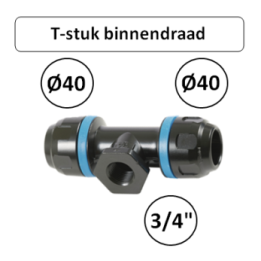 Prevost PPS T-stuk Ø40 mm x 3/4" binnendraad